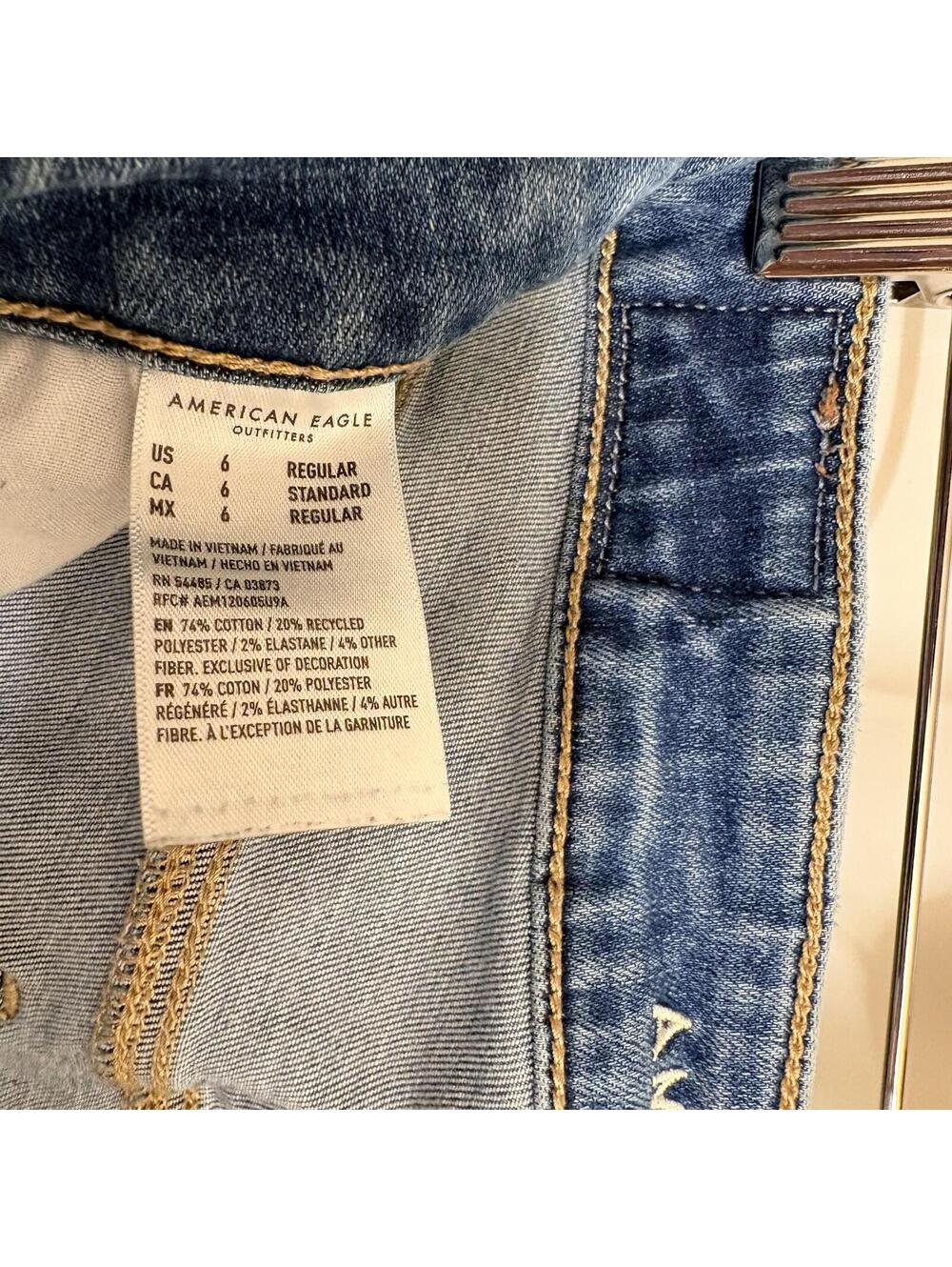 American Eagle Outfitters Women's Size 6 Regular Festival Flare Jeans Blue - Picture 4 of 8